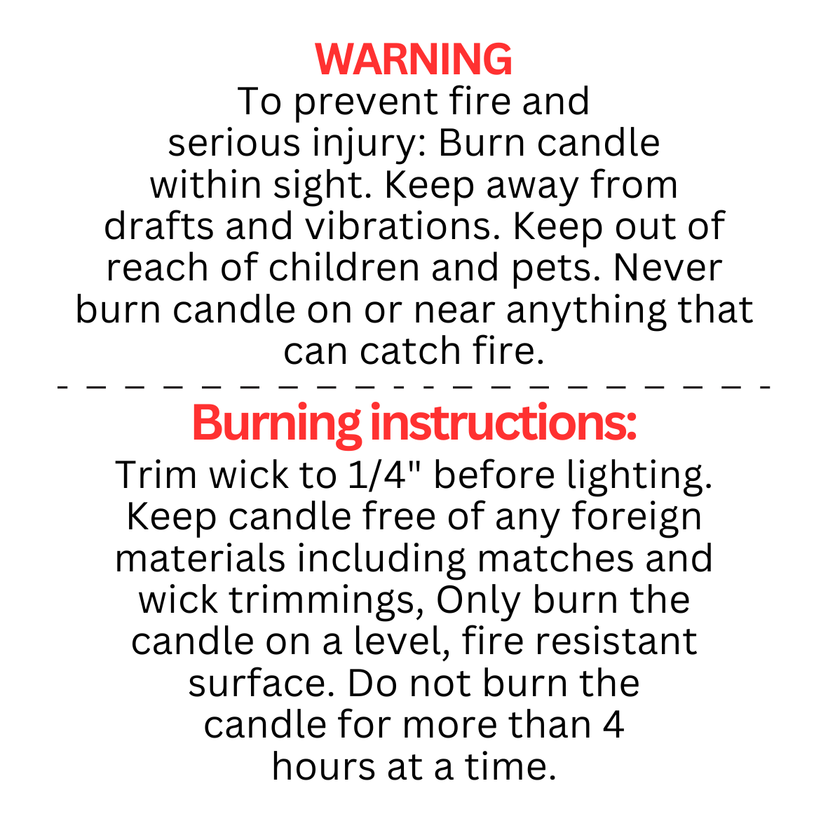 Candle Warning Label image 0