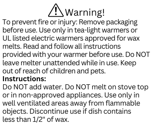 Wax Melt Warning Labels image 0