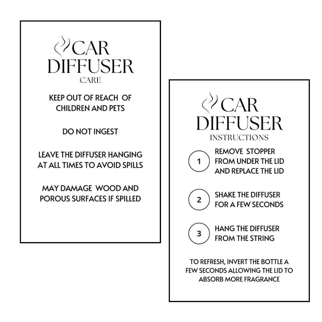 Car Diffuser Care Card image 0