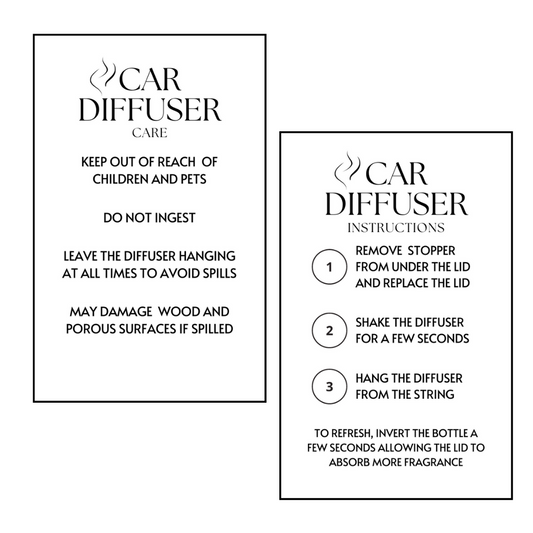 Car Diffuser Care Card image 0